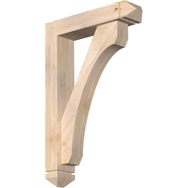 Ekena Millwork Legacy Arts and Crafts Smooth Bracket w/ Offset Brace, Douglas Fir, 5 1/2"W x 24"D x 36"H BKT0604X24X36LEC03SDF - main